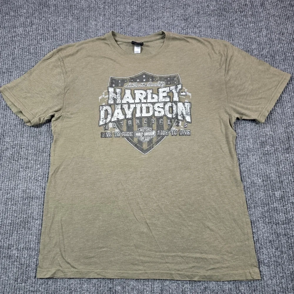 Harley-Davidson Shirt Mens XL Green Myrtle Beach Graphic Tee 2017 Moto Biker